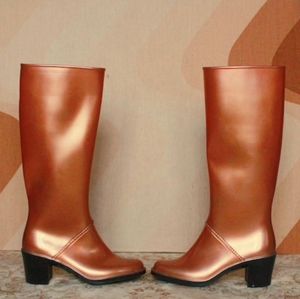 Marc Jacobs metallic heeled rubber boots size 6.5